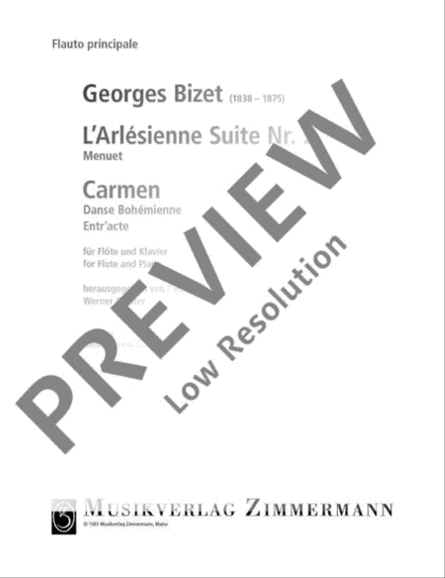 Menuet from L’Arlésienne-Suite No. 2 Flute Solo scores gallery preview page 2