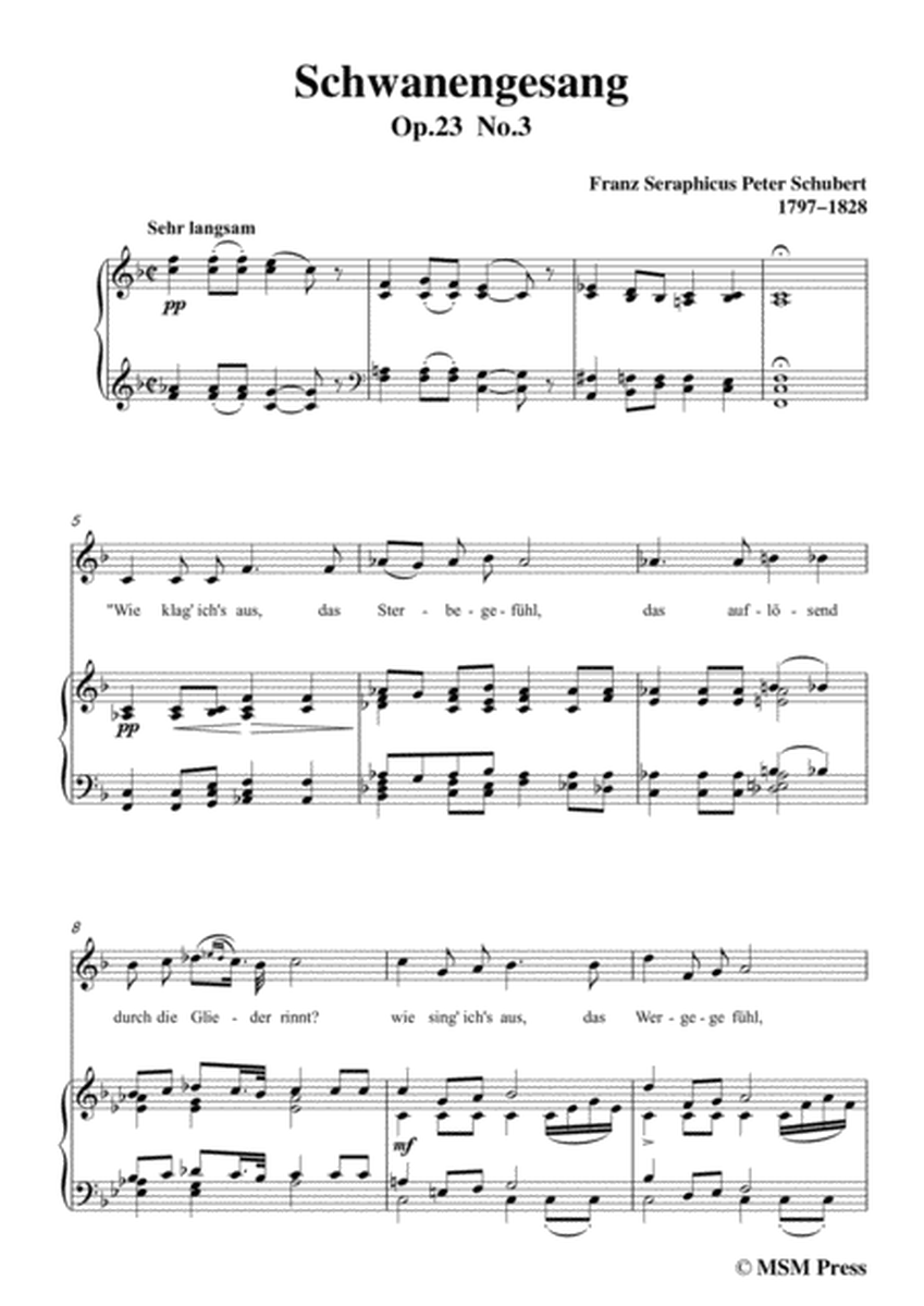 Schubert-Schwanengesang,Op.23 No.3,in F Major,for Voice&Piano image number null