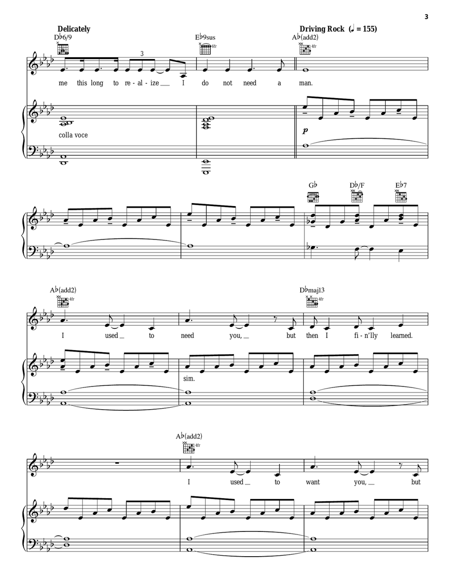 Get Out And Stay Out (from 9 to 5: The Musical) Piano, Vocal, Guitar scores gallery preview page 3
