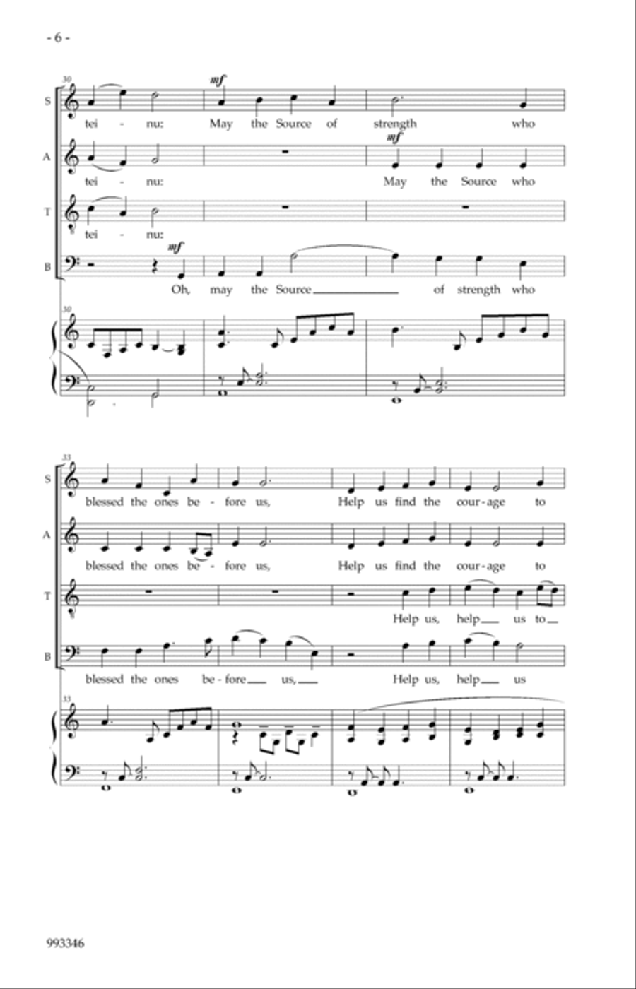 Mi Shebeirach 4-Part scores gallery preview page 4