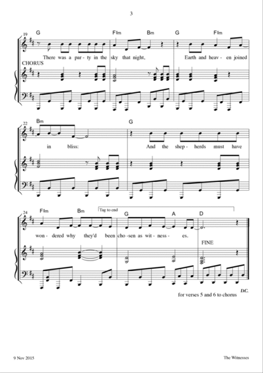 The Witnesses (While Shepherds Watched ...) Piano, Vocal, Guitar scores gallery preview page 4