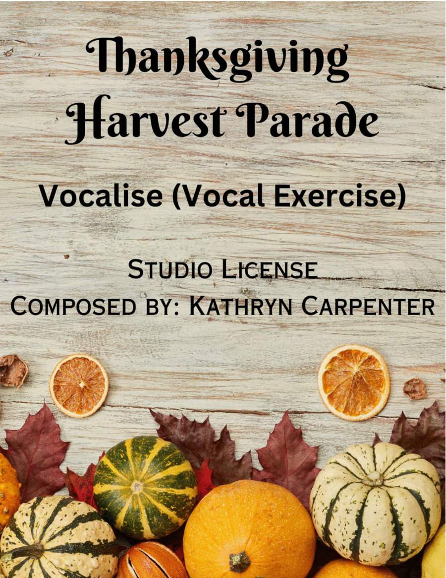 Thanksgiving Harvest Parade Vocal Exercise (Studio License) High Voice scores gallery preview page 1