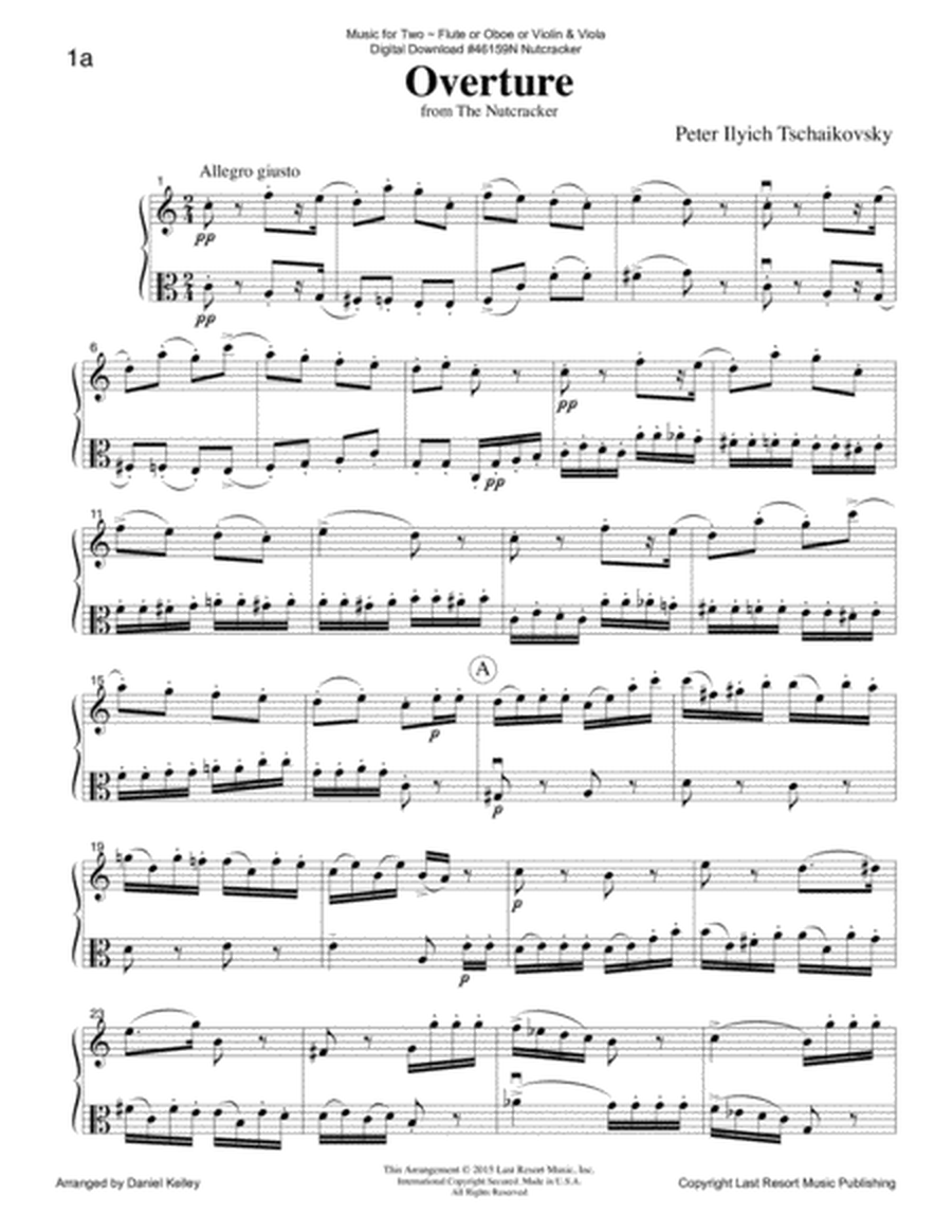 Overture from The Nutcracker for Violin & Viola Duet Music for Two (or Flute or Oboe & Viola)