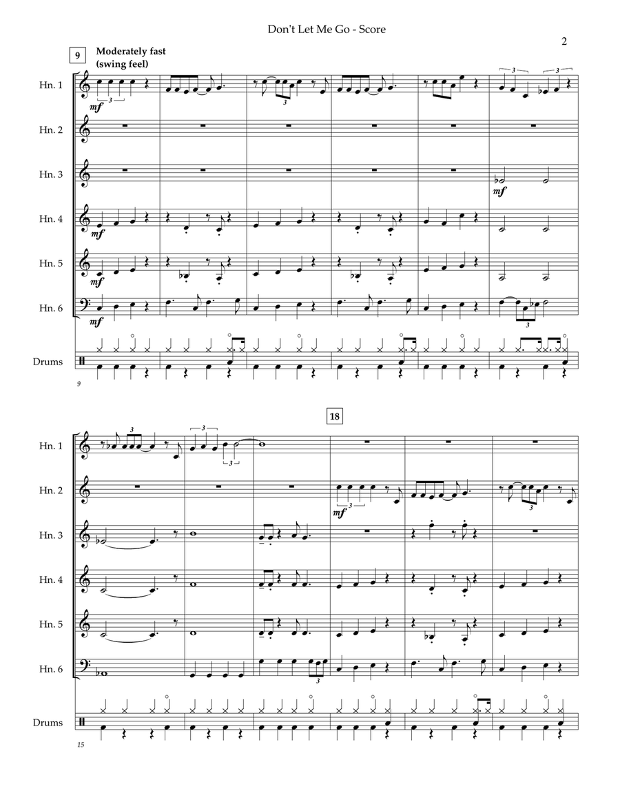 Don't Let Me Go Don't Let Me Go Horn scores gallery preview page 3