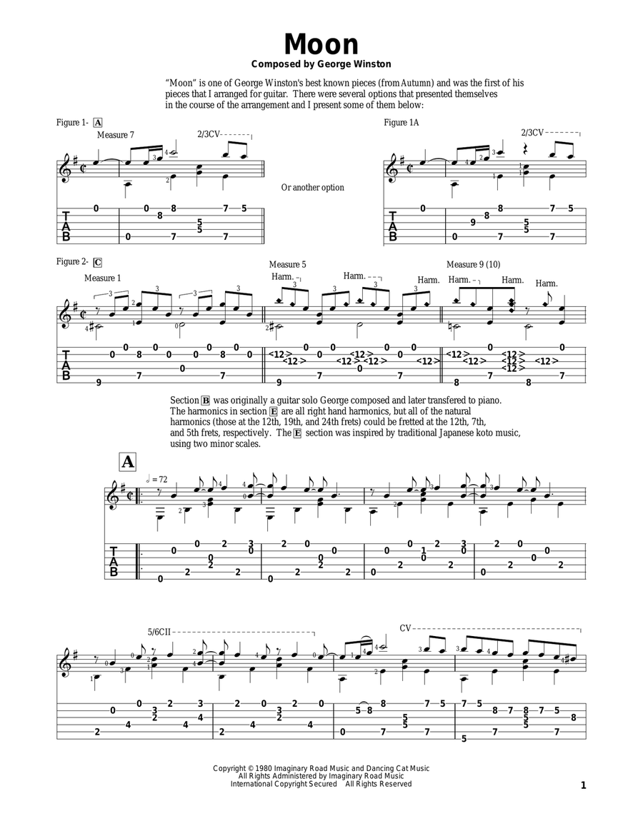 Moon Guitar Solo scores gallery preview page 1
