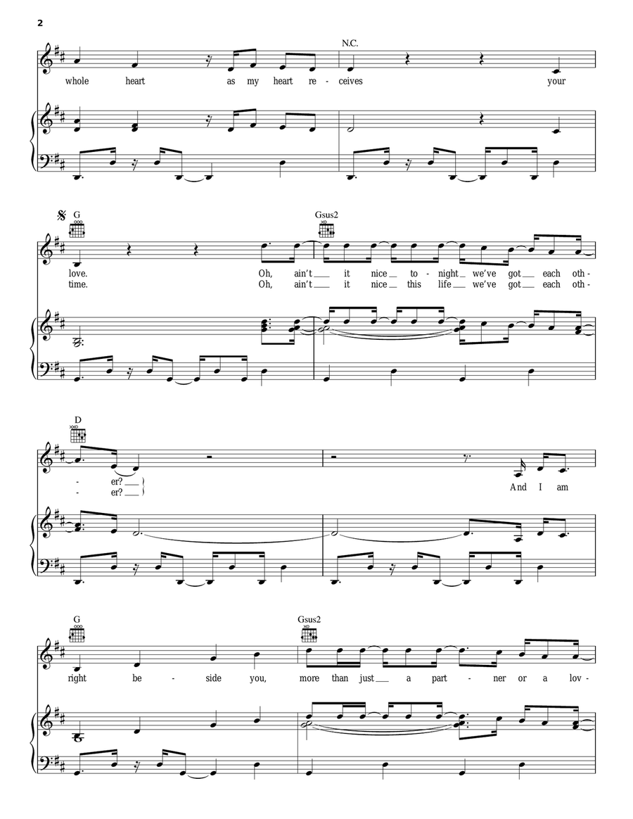 Love Someone Piano, Vocal, Guitar scores gallery preview page 2