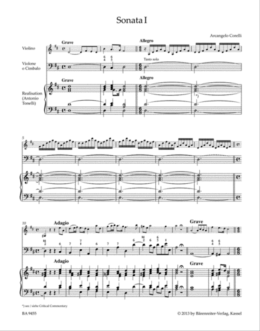 Sonatas for Violin and Basso continuo op. 5, I-VI (Volume 1) Violin scores gallery preview page 2