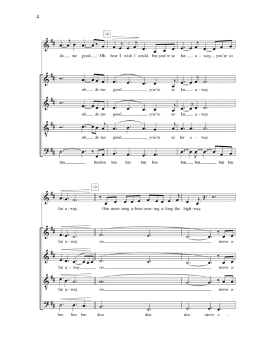 So Far Away 4-Part scores gallery preview page 4