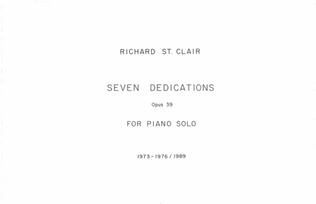 Seven Dedications for Piano Solo (c.1989)