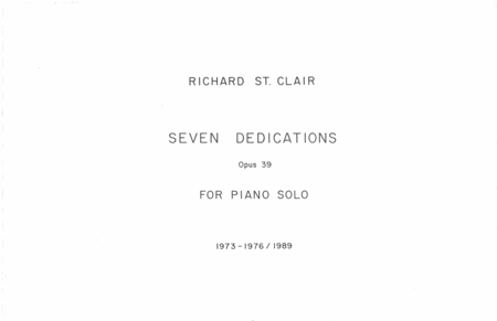 Seven Dedications for Piano Solo (c.1989) image number null