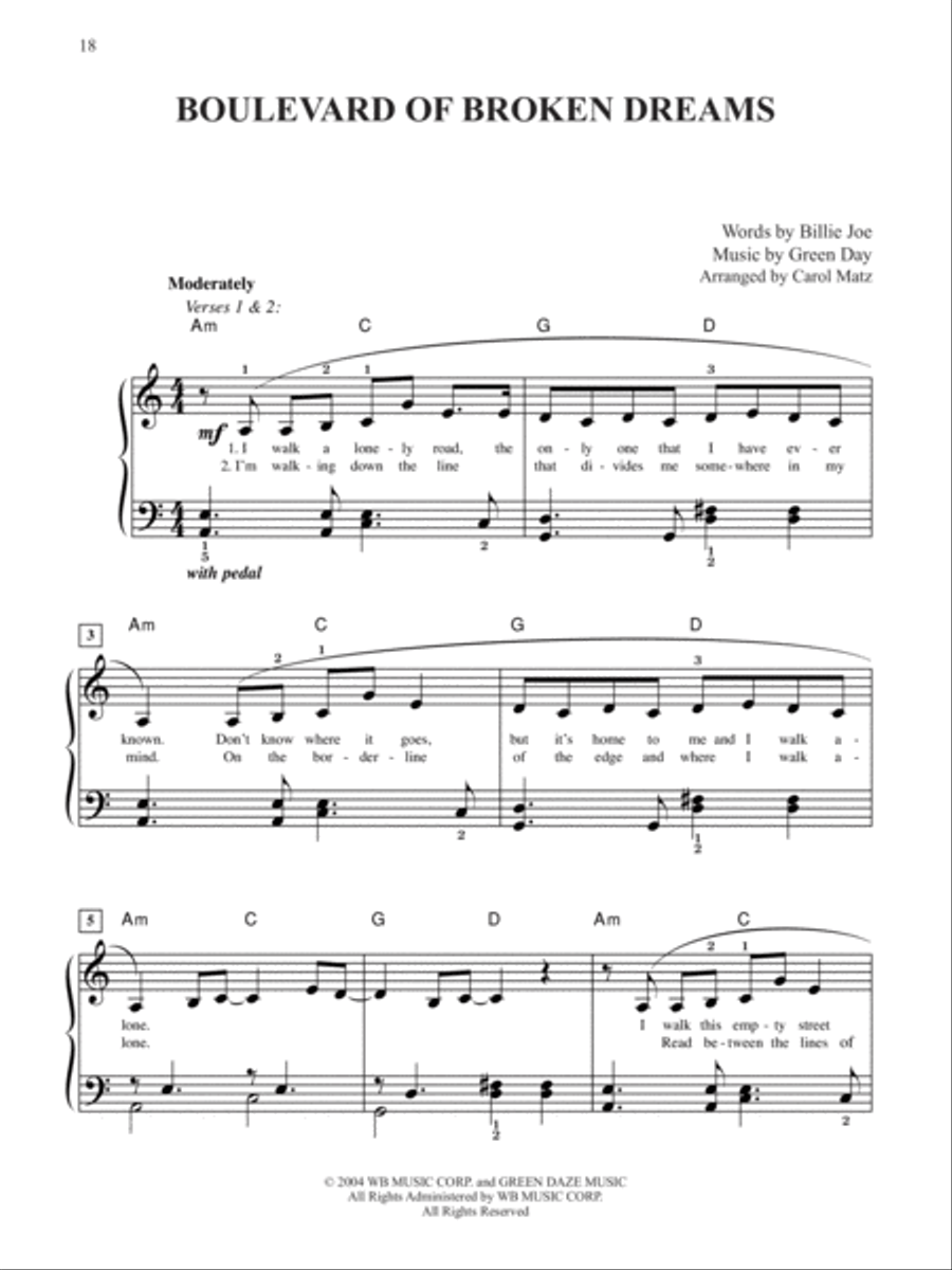 Green Day Sheet Music Anthology Easy Piano scores gallery preview page 5