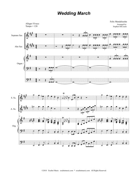 Wedding March (Duet for Soprano and Alto Saxophone) image number null