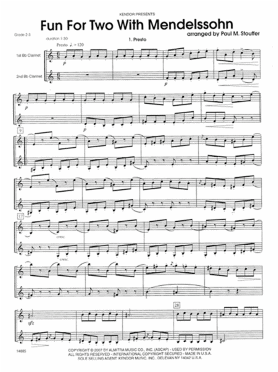 Fun For Two With Mendelssohn Clarinet Duet scores gallery preview page 2