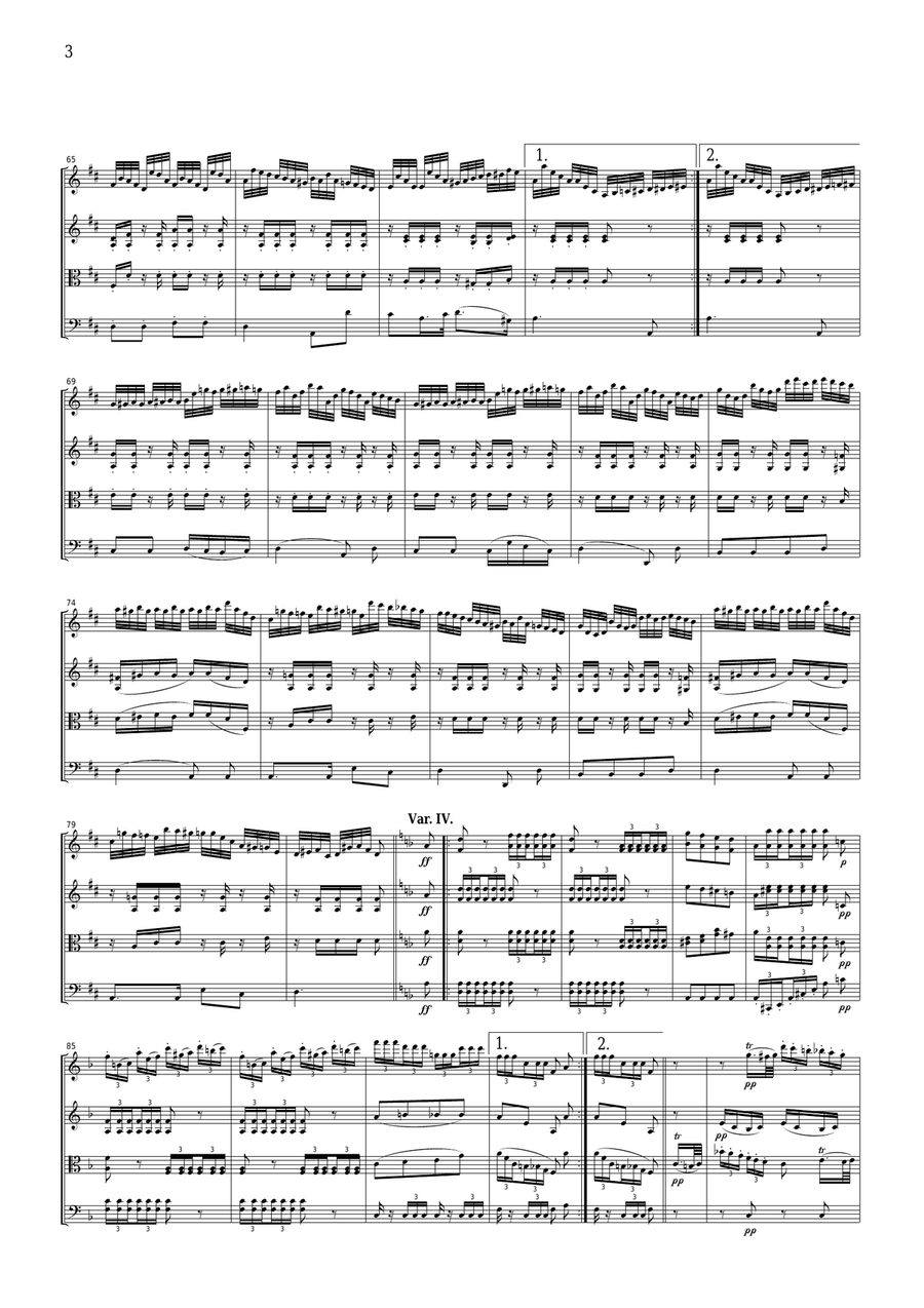 Schubert The Trout from Piano Quintet Op.114, for string quartet, CS004 String Quartet scores gallery preview page 3
