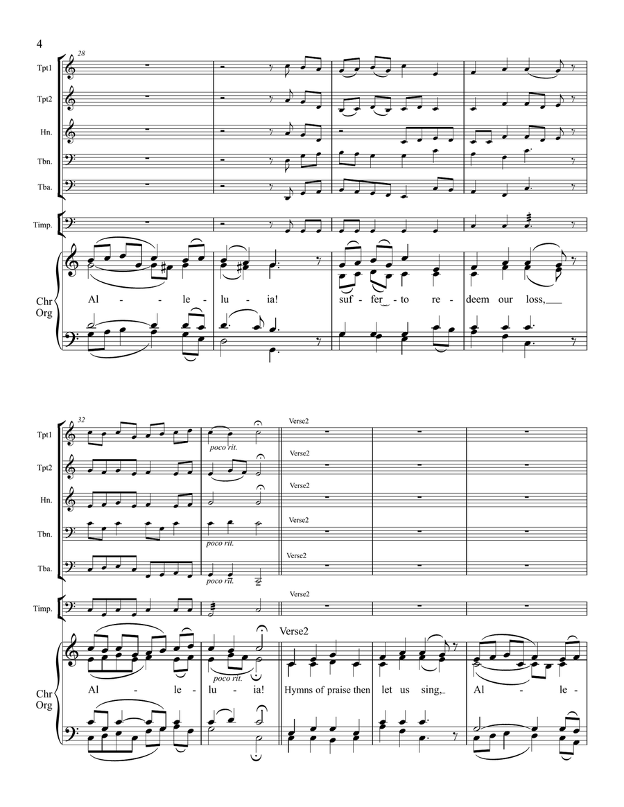 Jesus Christ Is Risen Today - Brass Quintet, Congregation, and Organ Choir scores gallery preview page 5