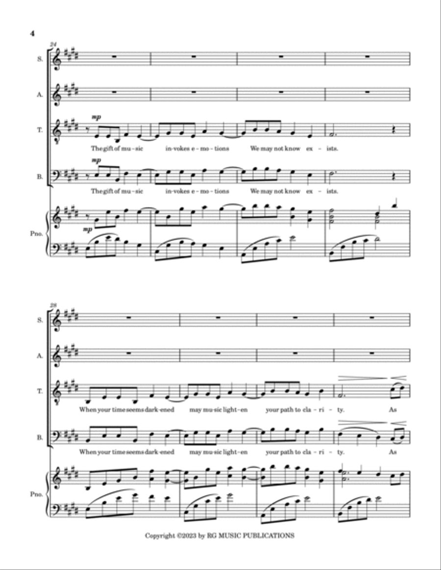 The Gift of Music 4-Part scores gallery preview page 4
