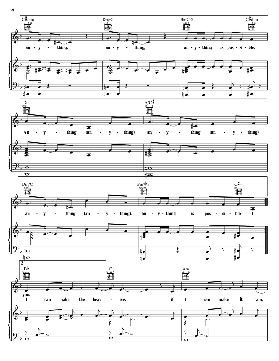 Anything Is Possible Piano, Vocal, Guitar scores gallery preview page 4