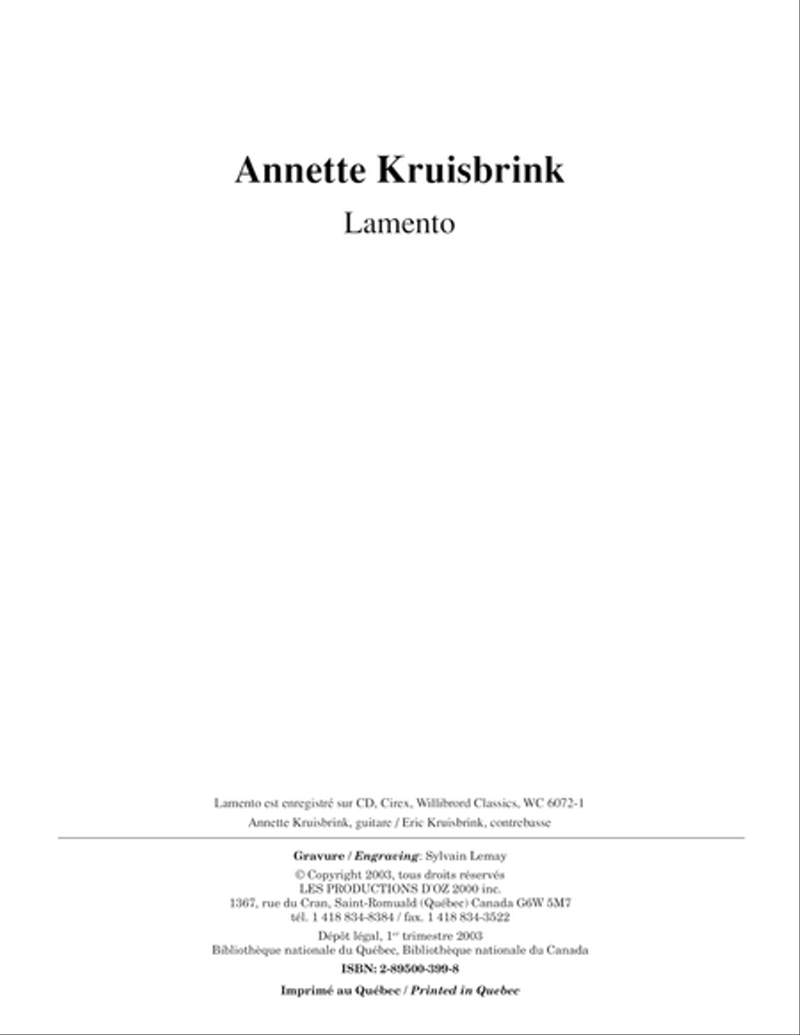 Lamento Lamento Double Bass scores gallery preview page 1