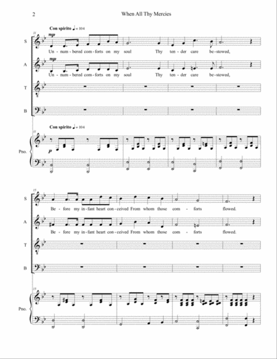 When All Thy Mercies When All Thy Mercies 4-Part scores gallery preview page 2