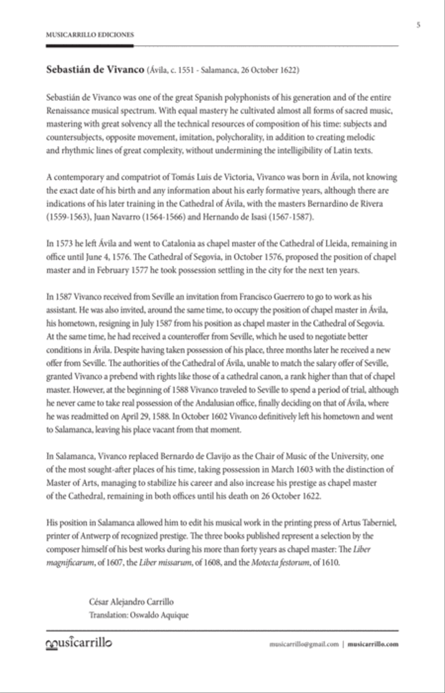 VIVANCO 400th - Ten Motets 4-Part scores gallery preview page 5