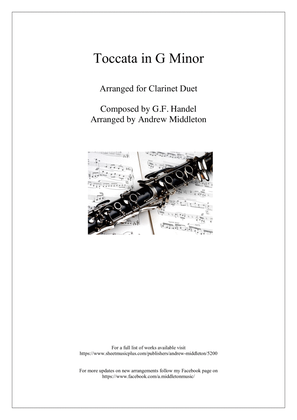 Toccata in G Minor arranged for Clarinet Duet