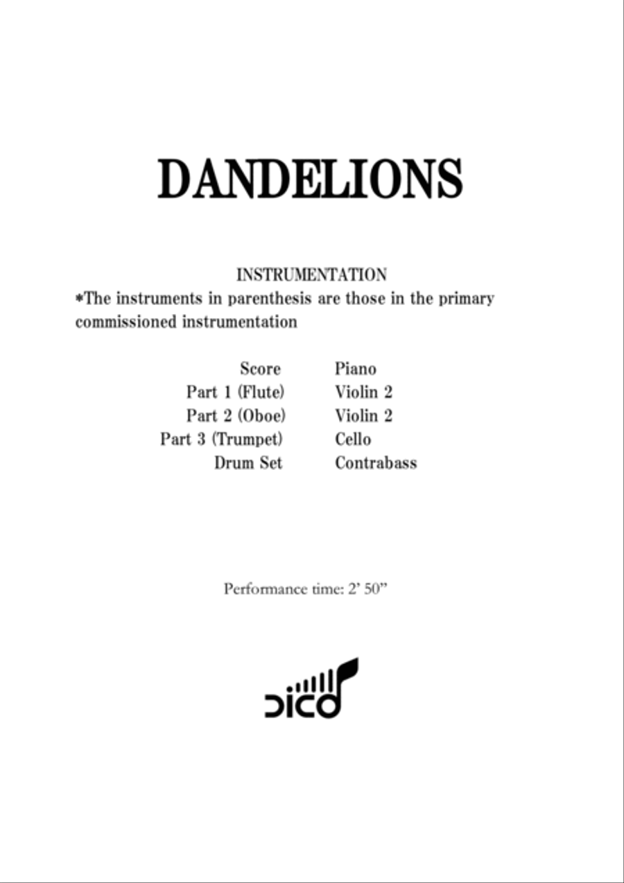 Dandelions B-Flat Clarinet scores gallery preview page 3