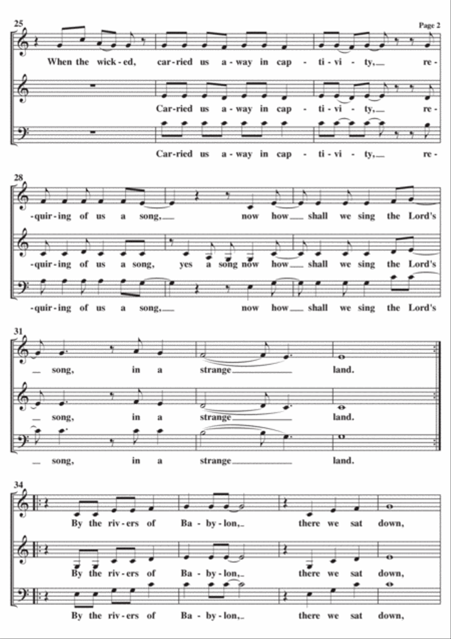 Rivers Of Babylon 3-Part scores gallery preview page 2