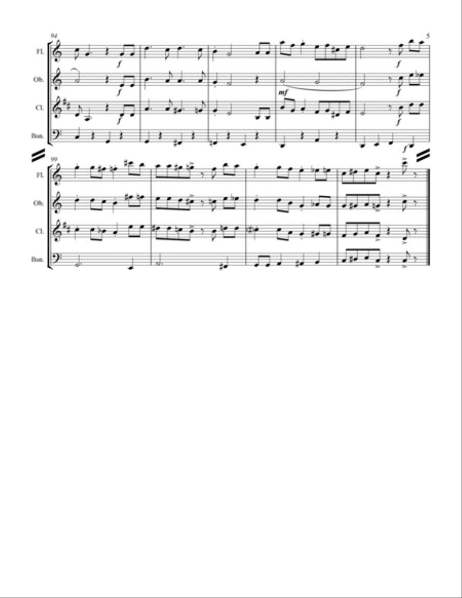 Let It Snow! Let It Snow! Let It Snow! Woodwind Quartet scores gallery preview page 6