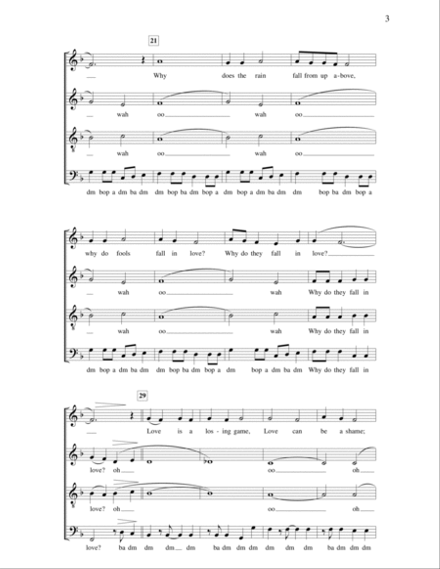 Why Do Fools Fall in Love? 4-Part scores gallery preview page 3