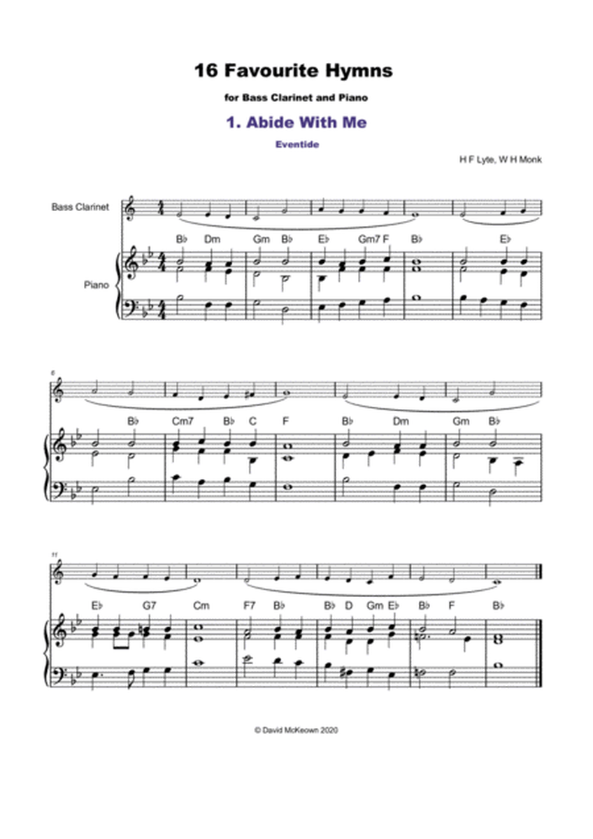 16 Favourite Hymns Vol.1 for Bass Clarinet and Piano