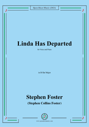 Book cover for S. Foster-Linda Has Departed,in B flat Major