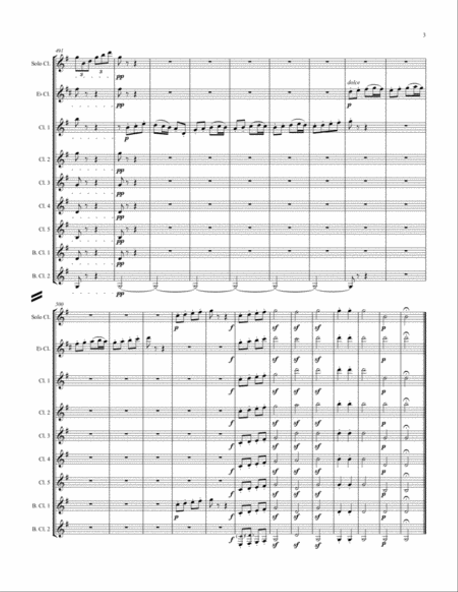 Beethoven Symphony 6 Movement I Clarinet Solo Arrangement Woodwind Ensemble scores gallery preview page 3