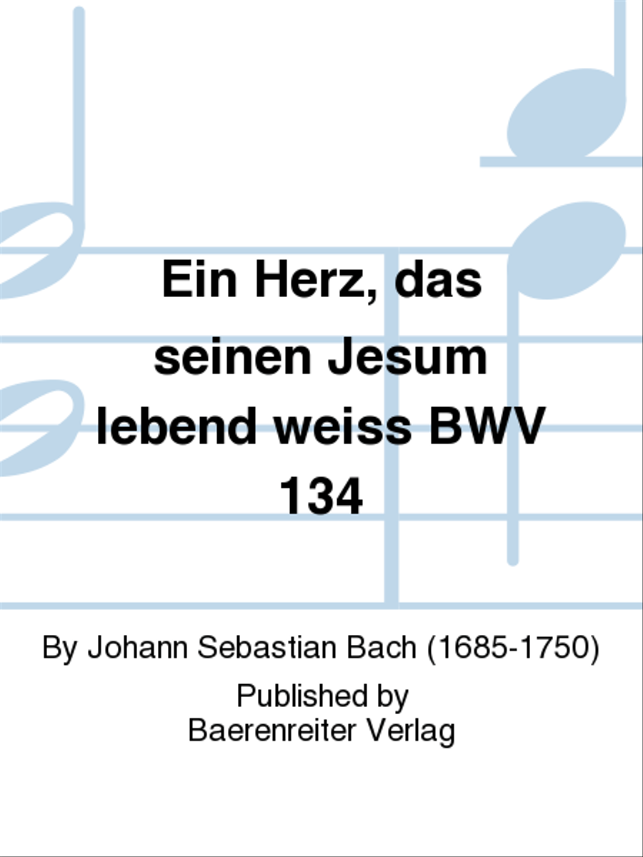 Ein Herz, das seinen Jesum lebend weiss BWV 134 Organ scores gallery preview page 1
