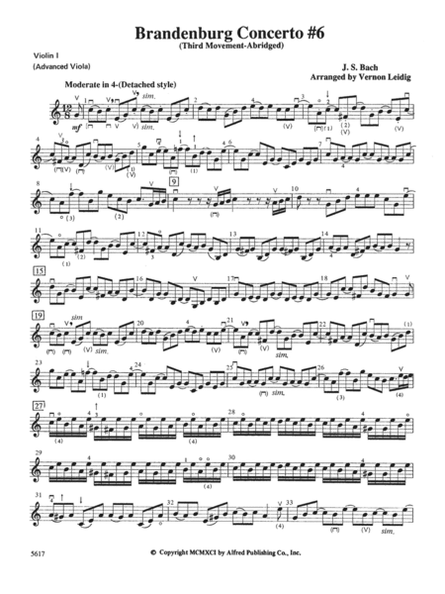 Brandenburg Concerto No. 6, 3rd Movement (Abridged): 1st Violin