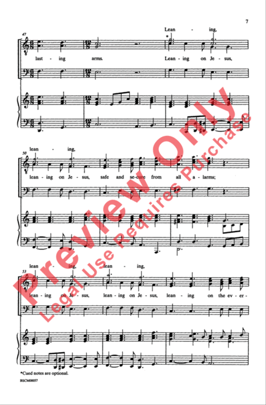 Leaning on the Everlasting Arms Men's Choir scores gallery preview page 7