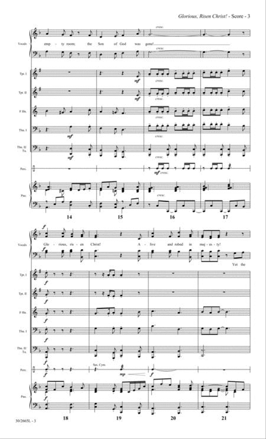Glorious, Risen Christ! - Brass and Percussion Score and Parts Choir scores gallery preview page 4