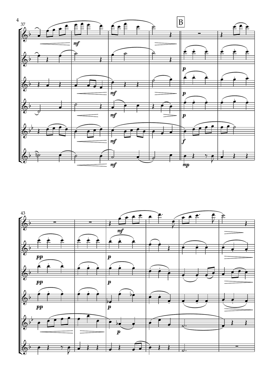 Cantilena. A Modern Lullaby For Flute Choir Flute Choir scores gallery preview page 5