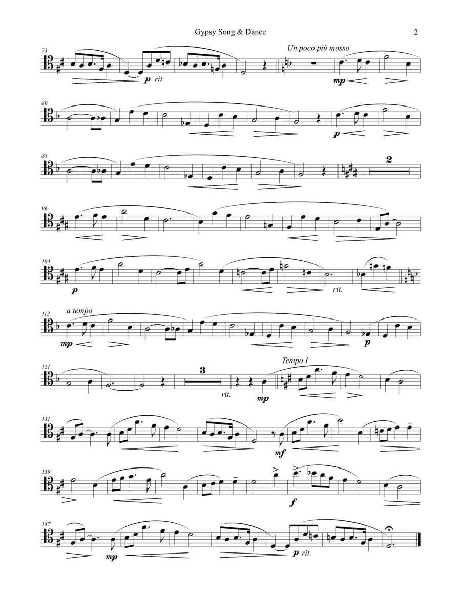 Gypsy Song and Dance for Trombone and Piano Piano scores gallery preview page 2