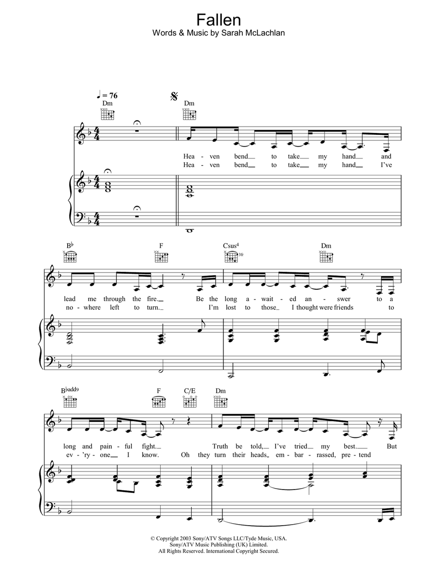 Fallen Acoustic Guitar scores gallery preview page 1