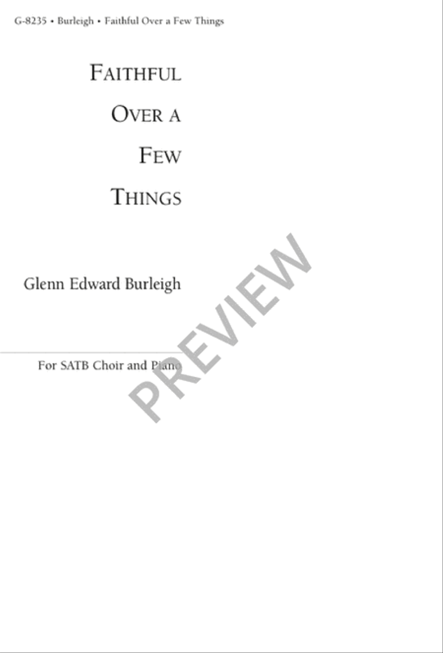 Faithful over a Few Things 4-Part scores gallery preview page 2