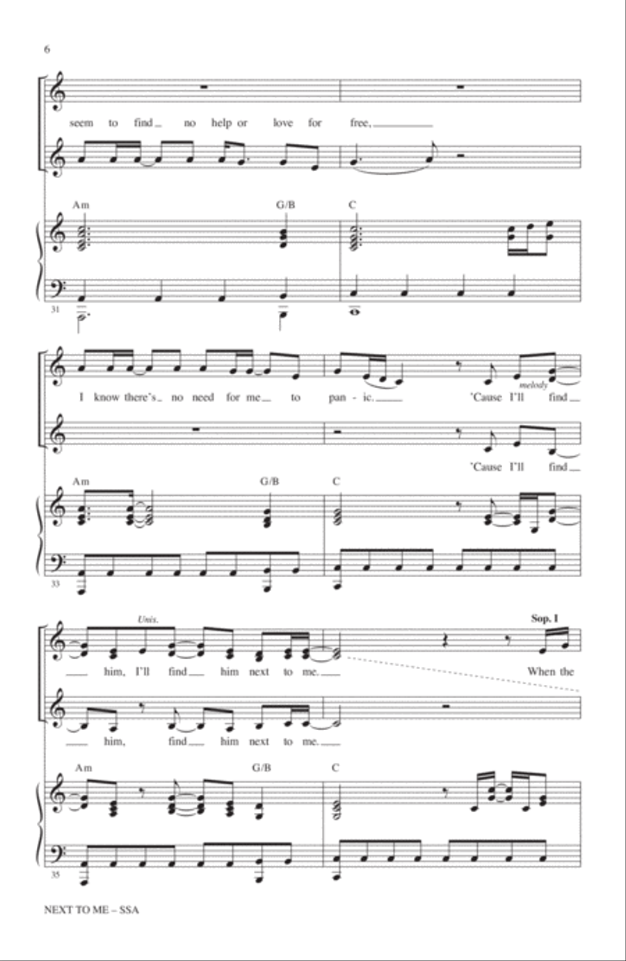 Next To Me SSA scores gallery preview page 5
