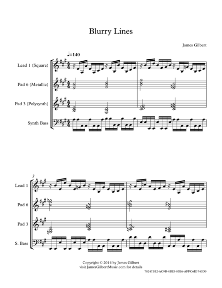 Blurry Lines Small Ensemble scores gallery preview page 1