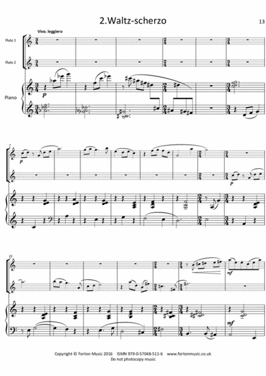 Sonata for Two Flutes and Piano in Four Movements