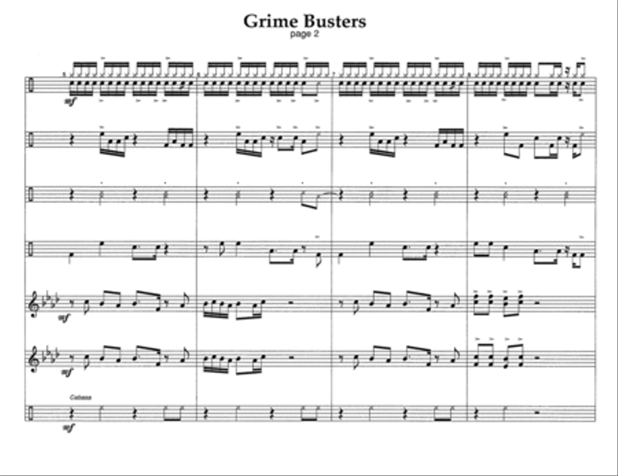Grime Busters w/Tutor Tracks Percussion Ensemble scores gallery preview page 4