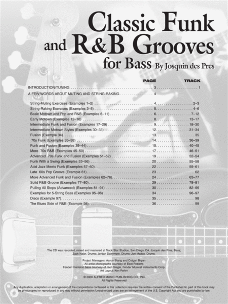 Classic Funk and R&B Grooves for Bass Bass Guitar scores gallery preview page 2