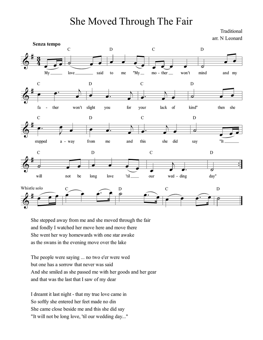 She Moved Through The Fair Small Ensemble scores gallery preview page 1