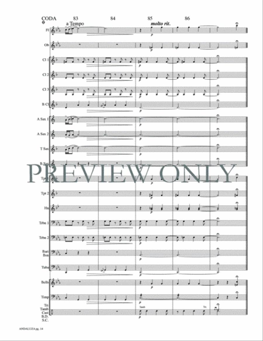 Andaluza -- Spanish Dance No. 5 Concert Band scores gallery preview page 17