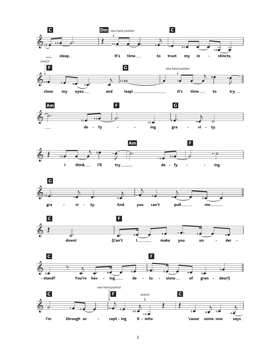 Defying Gravity (from Wicked) Piano Solo scores gallery preview page 2