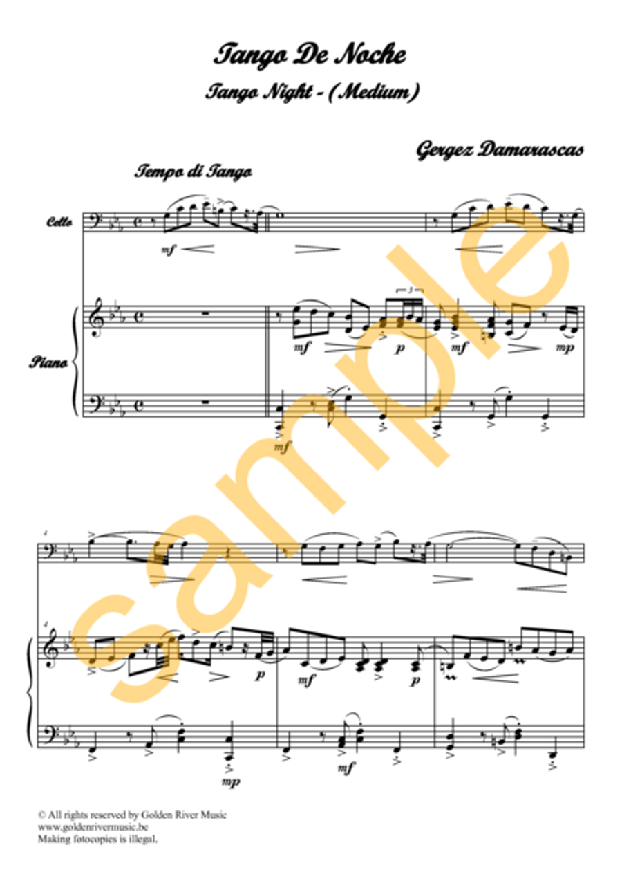 Tango de Noche / Tango Night for cello Clarinet Solo scores gallery preview page 2