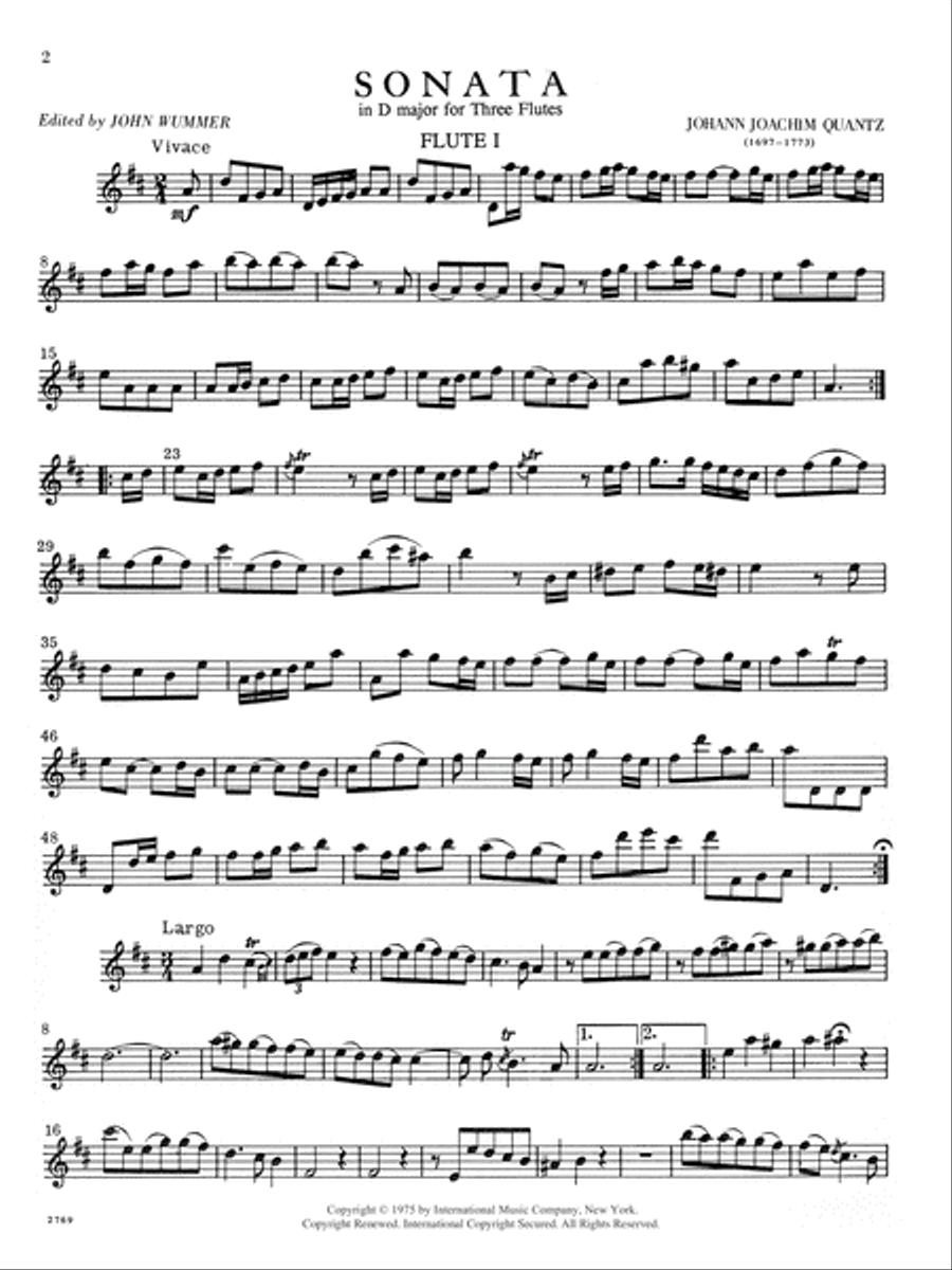 Sonata In D Major Flute Trio scores gallery preview page 2
